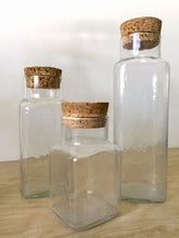 Load image into Gallery viewer, Square Glass Apothecary Jar with Cork Lid - Multiple Selections
